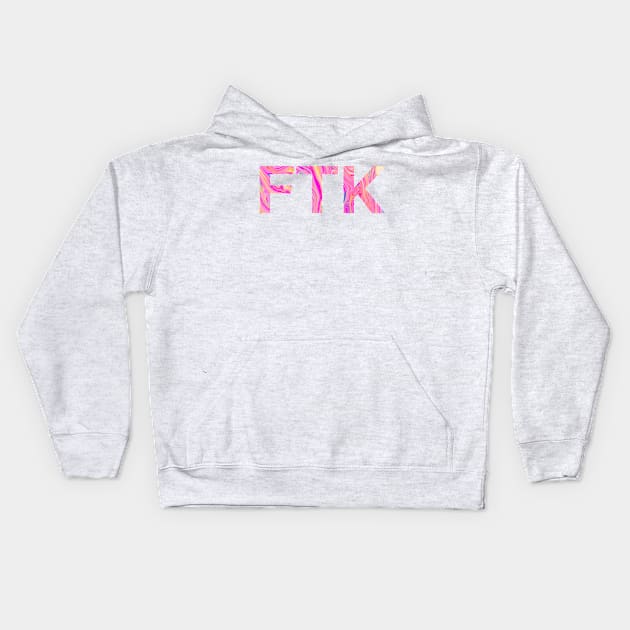 Neon Pink Swirl FTK Kids Hoodie by annmariestowe